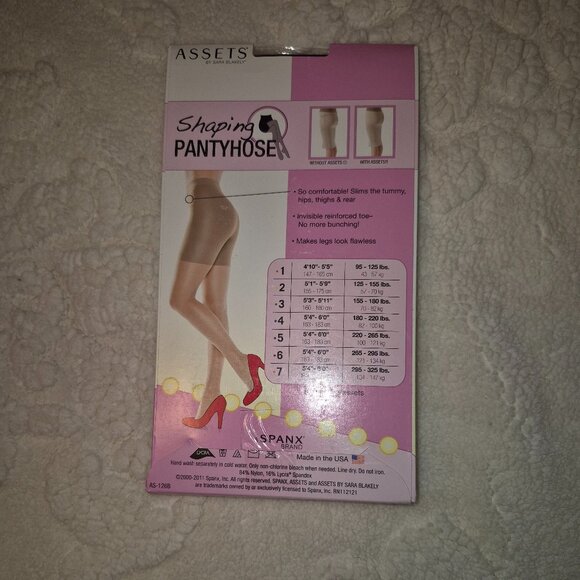 NWT SPANX Assets Black Shapings Pantyhose (L 3) &  (XL 4) - Picture 2 of 5